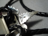 Impressive Vintage Navajo Sterling Silver Toad Bolo Native American-Nativo Arts