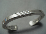 Authentic Vintage Native American Navajo Orville Sterling Silver Chisel Bracelet-Nativo Arts