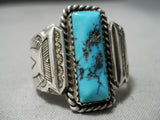 Stunning Robertson Tsosie Turquoise Vintage Native American Navajo Sterling Silver Ring-Nativo Arts