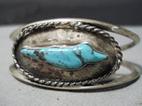 Superb Vintage Native American Navajo Native American Navajo Turquoise Animal Fetish Sterling Silver Bracelet-Nativo Arts