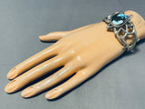 Rare Mine Vintage Native American Navajo Morenci Turquoise Sterling Silver Bracelet-Nativo Arts