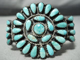 Authentic Vintage Native American Navajo Larry Moses Begay Turquoise Sterling Silver Bracelet-Nativo Arts