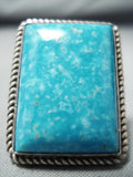 Awesome Vintage Navajo Native American Huge Kingman Sterling Silver Ring-Nativo Arts