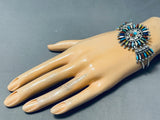 Exceptional Native American Zuni Turquoise & Multi Stone Sterling Silver Bracelet Signed-Nativo Arts
