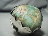 Biggest Best Crazy Vintage Native American Navajo Green Turquoise Sterling Silver Ring-Nativo Arts