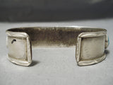 Exceptional Vintage Native American Navajo Blue Gem Turquoise Sterling Silver Bracelet Old-Nativo Arts