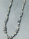 Skilled Hand Tooled Hogan Bead Vintage Native American Navajo Turquoise Sterling Silver Necklace-Nativo Arts