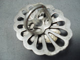 Tremendous Vintage Navajo Turquoise Sterling Silver Ring Native American Old-Nativo Arts