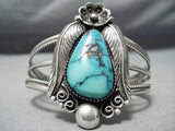 Paul Bard Vintage Native American Navajo Blue Warrior Turquoise Sterling Silver Bracelet Old-Nativo Arts