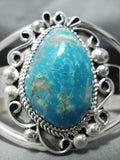Incredible Nez Native American Navajo Kingman Turquoise Sterling Silver Bracelet-Nativo Arts