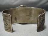 Native American One Of The Most Detailed Vintage Sterling Silver Carved Turquoise Horse Bracelet-Nativo Arts