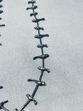 Native American Thicker Very Old Vintage Santo Domingo Sterling Silver Fetish Necklace-Nativo Arts