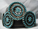 Rare Intricate Older Vintage Native American Navajo Zuni Turquoise Sterling Silver Concho Belt-Nativo Arts