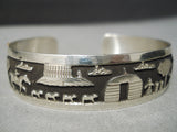 Intricate!! Vintage Navajo Sterling Silver Native American Bracelet-Nativo Arts