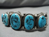 Amazing Vintage Zuni Native American Bead Sterling Silver Turquoise Bracelet-Nativo Arts