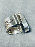 Fantastic Vintage Native American Navajo Old Kingman Turquoise Sterling Silver Ring-Nativo Arts
