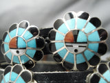 One Of The Most Intricate Vintage Native American Zuni Turquoise Sterling Silver Concho Belt-Nativo Arts