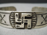 Rare Vintage Native American Navajo Whirling Logs Sterling Silver Bracelet Cuff-Nativo Arts