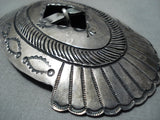 Tremendous Vintage Navajo Sterling Silver Buckle Native American Old-Nativo Arts
