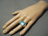 Impressive Vintage Native American Navajo Blue Diamond Turquoise Sterling Silver Ring-Nativo Arts