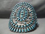 Craziest Vintage Native American Navajo Larry Moses Begay Turquoise Sterling Silver Bracelet-Nativo Arts
