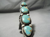 Tallest Craziest Vintage Native American Navajo Turquoise Sterling Silver Ring-Nativo Arts