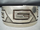Spectacular Vintage Hopi Sterling Silver Bracelet Native American Old-Nativo Arts
