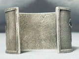 Unique Texture Sterling Silver Native American Navajo Hand Carved Kachina Heavy Bracelet-Nativo Arts