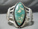Dramatic Vintage Native American Navajo Damale Turquoise Sterling Silver Bracelet Old-Nativo Arts