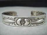 Native American Very Important Ray Adakai Sterling Silver Repoussed Bracelet-Nativo Arts