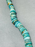 Eye Catching Native American Navajo Royston Turquoise Sterling Silver Necklace-Nativo Arts