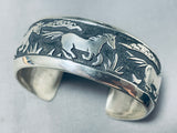 Native American Singer Vintage Running Horse Sterling Silver Bracelet Cuff-Nativo Arts
