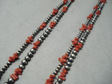 Wrap Around Navajo Coral Sterling Silver Necklace Native American-Nativo Arts