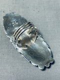 One Of The Biggest Ever Native American Navajo Outer Space Turquoise Sterling Silver Ring-Nativo Arts