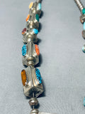 One Of The Best Ever Vintage Native American Navajo Turquoise Sterling Silver Tube Necklace-Nativo Arts