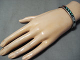 Impressive Vintage Navajo Turquoise Sterling Silver Bracelet Native American Old-Nativo Arts