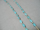 Stunning Navajo Tubule Turquoise Sterling Silver Native American Rosary-Nativo Arts