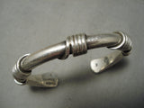 Important Authentic Vintage Native American Navajo Orville Tsinnie Sterling Silver Bracelet-Nativo Arts