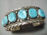 Marvelous Vintage Native American Navajo Old Kingman Turquoise Sterling Silver Bracelet-Nativo Arts