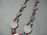 Incredible Vintage Navajo Coin Silver Native American Necklace-Nativo Arts