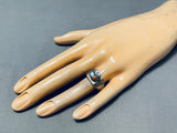 Unique Vintage Native American Zuni Turquoise Sterling Silver Sunface Ring-Nativo Arts
