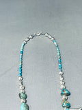 Amazing Green Turquoise Vintage Native American Navajo Sterling Silver Squash Blossom Necklace-Nativo Arts