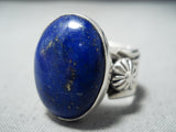 Stunning Navajo Lapis Sterling Silver Ring Native American-Nativo Arts