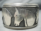 Best Vintage Native American Navajo Thomas Singer Horse Sterling Silver Bracelet-Nativo Arts
