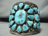 Museum Huge Vintage Native American Navajo Turquoise Sterling Silver Bracelet-Nativo Arts