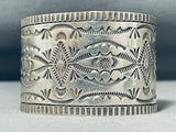 Best All Silver Vintage Native American Navajo Oscar Alexius Sterling Silver Wide Bracelet-Nativo Arts
