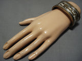 Striking Vintage Navajo Sterling Silver Native American Bracelet Old-Nativo Arts