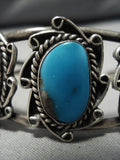 Rare Vintage Navajo Bisbee Turquoise Sterling Silver Native American Bracelet-Nativo Arts