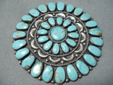 Exquisite Vintage Native American Navajo Turquoise Cluster Sterling Silver Pin Pendant-Nativo Arts