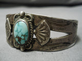 Earlier 1900's Vintage Native American Navajo Carico Lake Turquoise Sterling Silver Bracelet-Nativo Arts